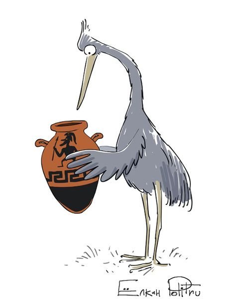 Карикатура цапля