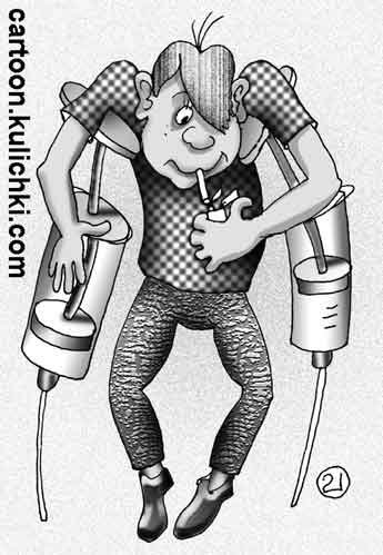 Весёлая девочка на костылях