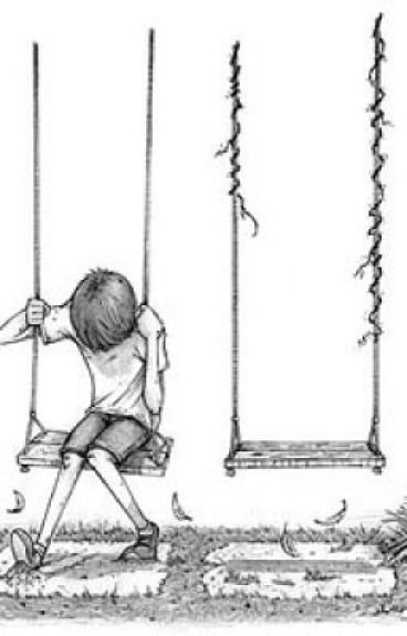 Рисунок качели карандашом для срисовки