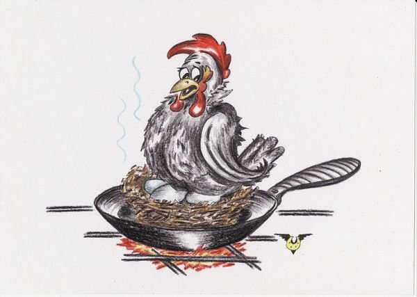 Курица шарж