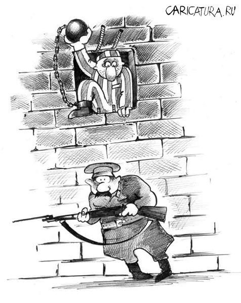 Побег из страны карикатура