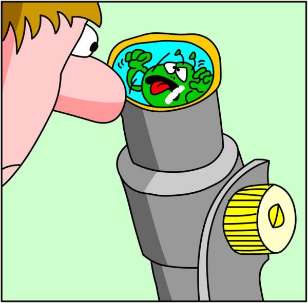 Микроскоп карикатура