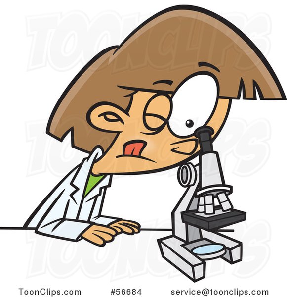 Веселые карикатуры с микроскопом