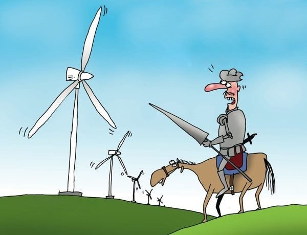 Дон Кихот и Санчо Панса Ветряные мельницы