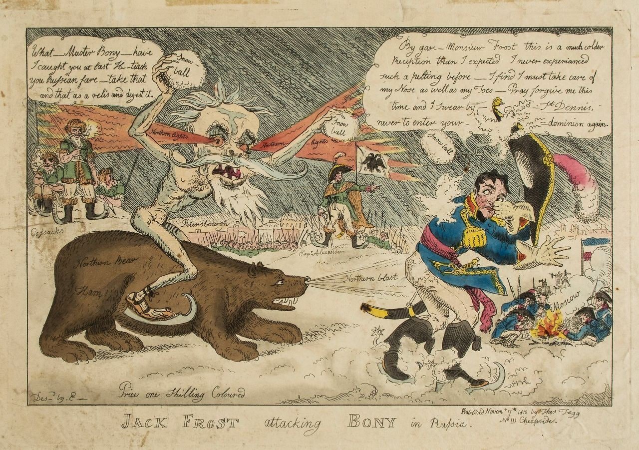 Карикатура война 1812 генерал Мороз