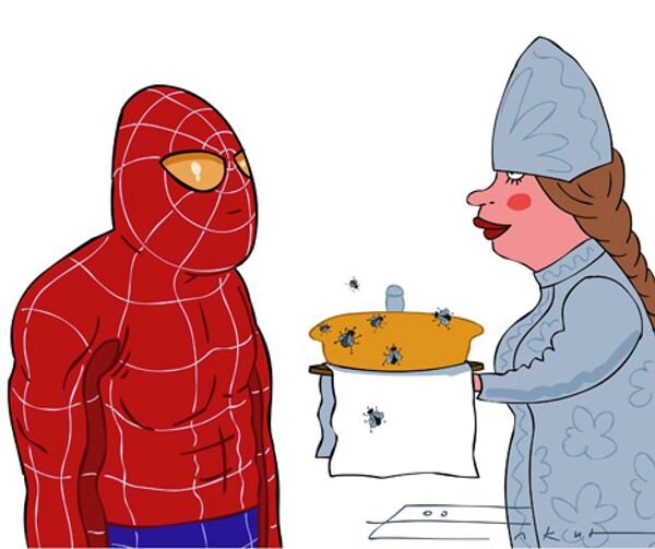 Человек паук карикатура
