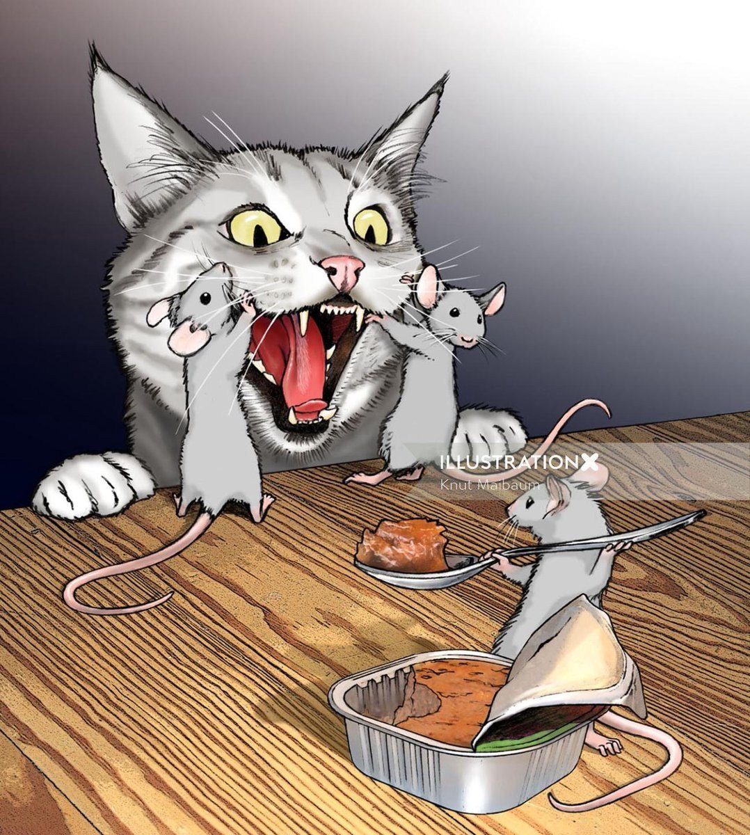 Карикатуры коты и мыши