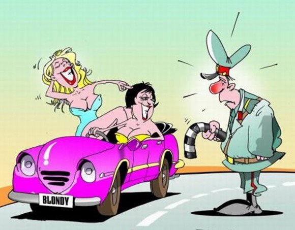 Женщина за рулем карикатура