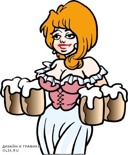 Шарж официантка