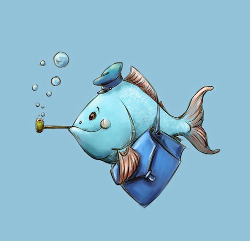 Смешная рыба рисунок