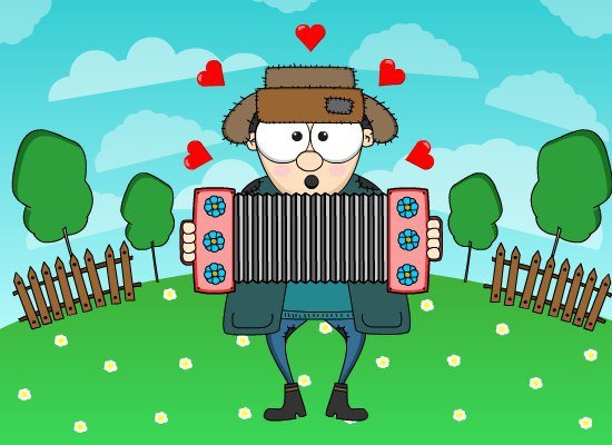 Гармонист рисунок