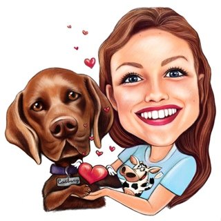 Девочка с собачкой на белом фоне