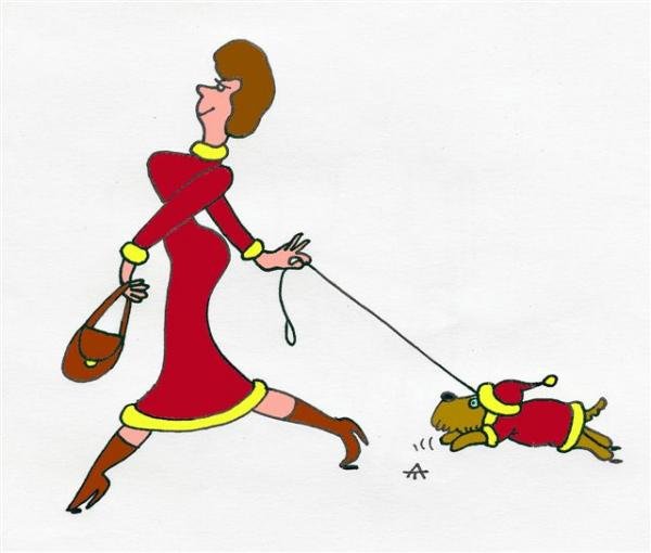 Дама с собачкой карикатура