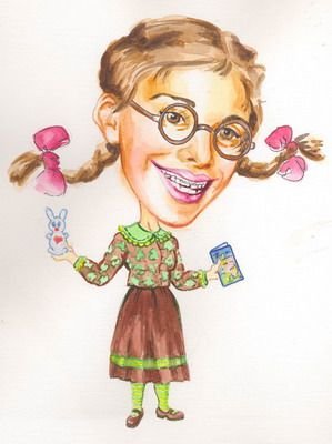 Шарж девочка в очках