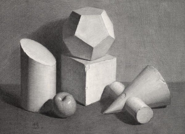 Рисунок натюрморт из геометрических фигур