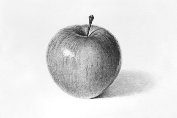 Яблоко простым карандашом
