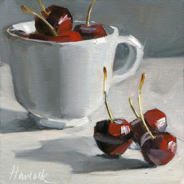 Натюрморт с чашечкой и фруктами
