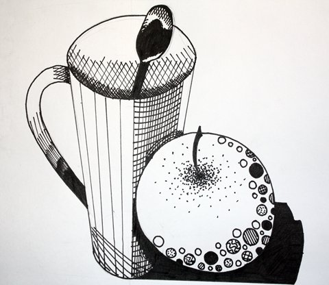 Декоративная Графика гелевой ручкой