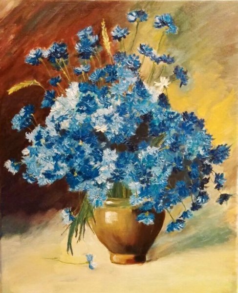 Натюрморт с васильками