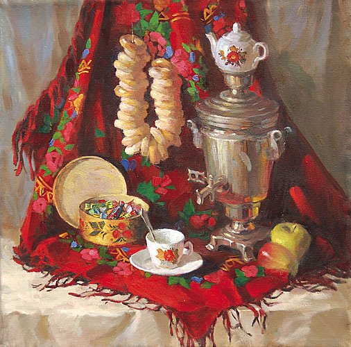 Лыкова натюрморт с самоваром