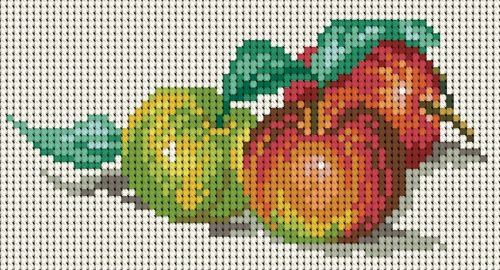 Яблоко по клеточкам для вышивания