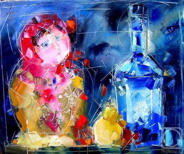 Натюрморт с матрешками живопись