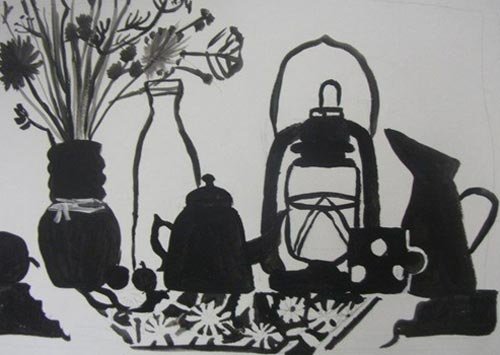 Силуэтная композиция натюрморт
