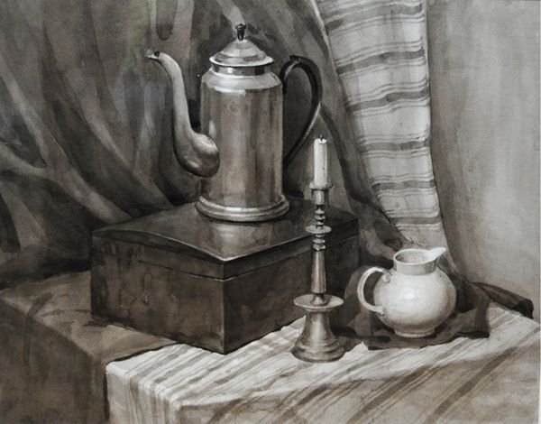 Рисование натюрморта из предметов быта.