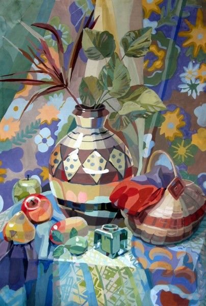 Декоративный натюрморт, училище Рериха