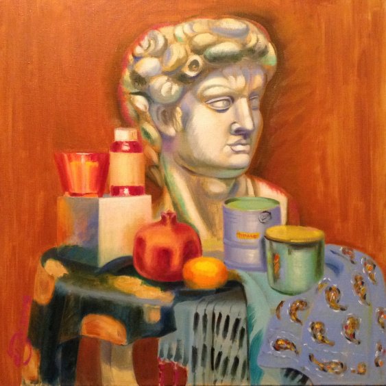 Декоративный натюрморт с гипсом