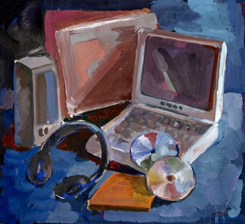 Спортивный натюрморт карандашом