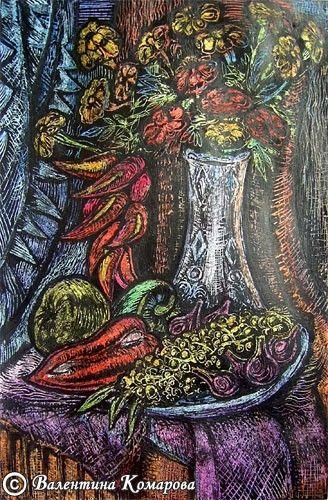 Граттаж для детей хамелеон