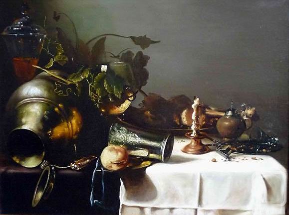 Антонио де переда натюрморт с часами