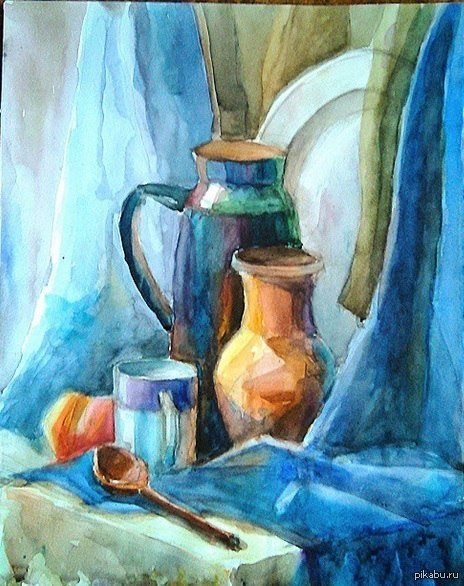 Бытовой натюрморт акварелью