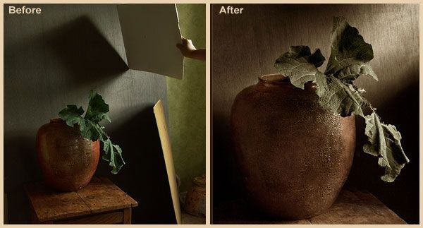 Натюрморт сфотографированный с разных ракурсов