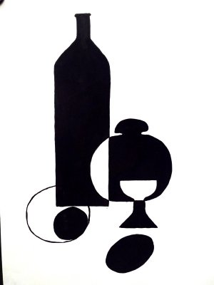 Силуэтная композиция натюрморт