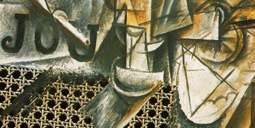 Пабло Пикассо натюрморт с плетёным стулом (1912)