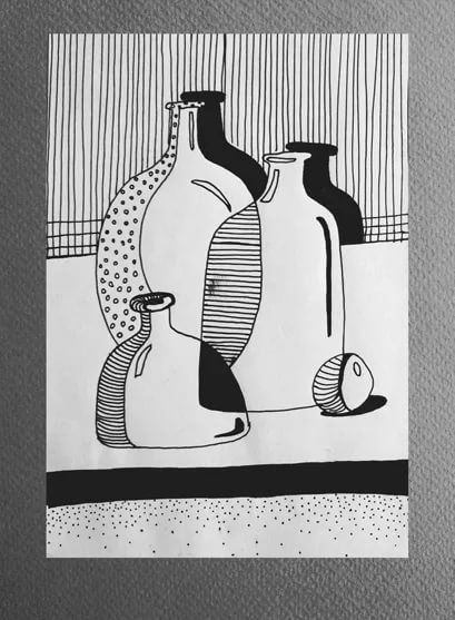 Стилизация натюрморта в графике