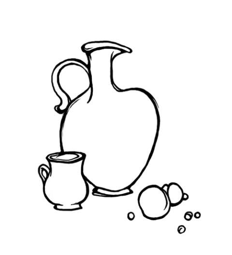 Натюрморт шаблон для детей