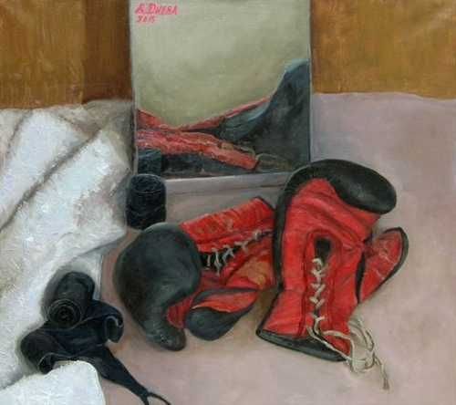 Боксерские перчатки маслом