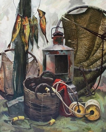 Рыбацкий натюрморт живопись