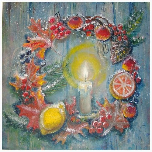 Новогодние натюрморты живопись пастелью