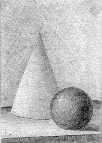 Конус и шар натюрморт