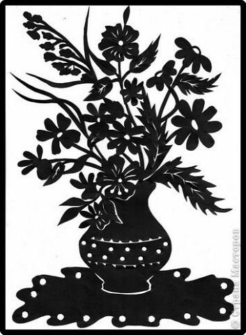 Вытынанка натюрморт с цветами