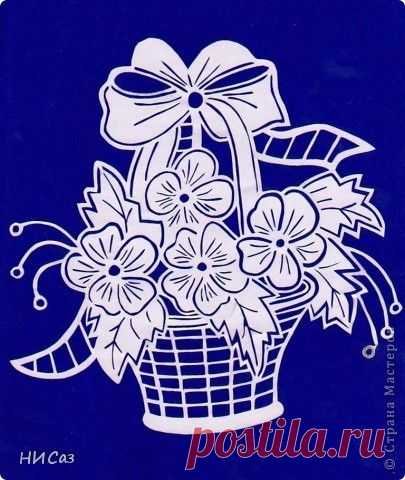 Вытынанка корзина для цветов