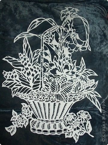 Вытынанки корзинки с цветами