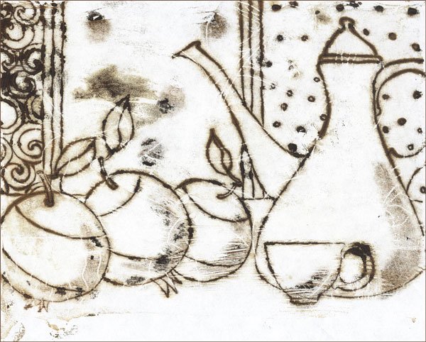 Натюрморт в технике монотипии