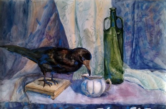 Гризайль ворон