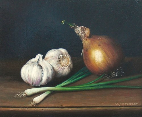 Луковица живопись маслом