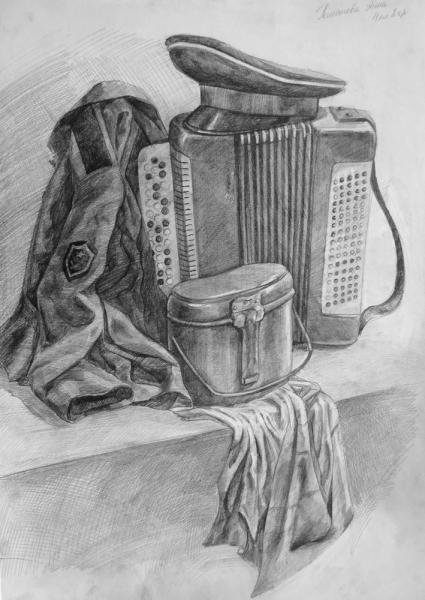 Военный натюрморт карандашом